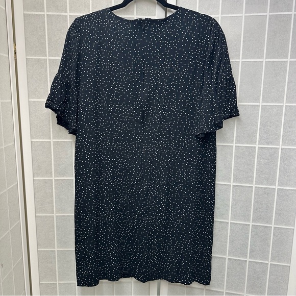 Madewell Black Polka Dot Flutter Sleeve Shift Dress EUC Size 6 - Picture 7 of 9